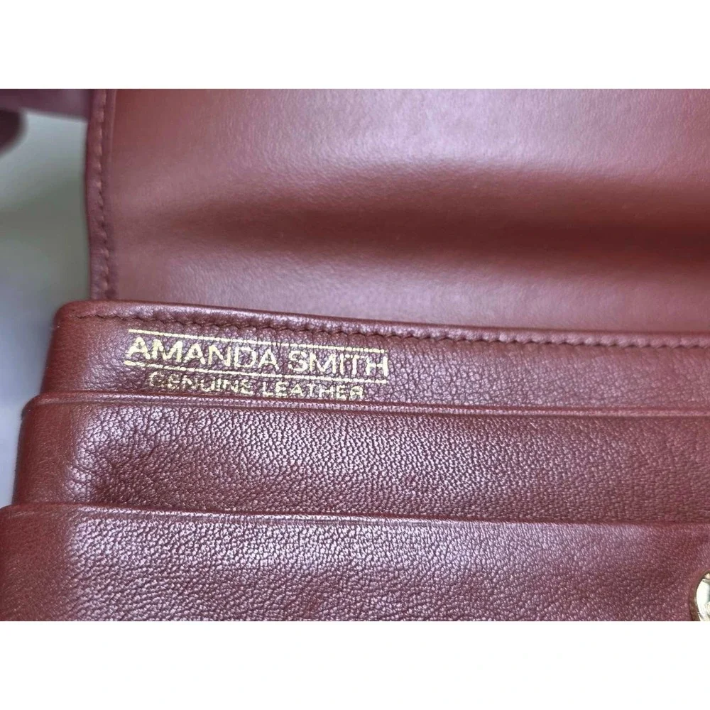 Amanda Smith Wallet Brown Leather With Zip Pocket Small Evening Clutch‎